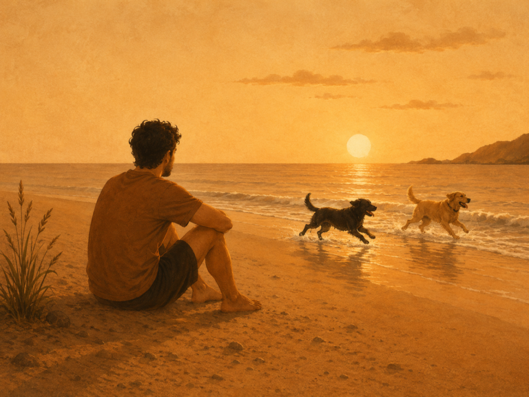 Os cachorros na praia já sabem