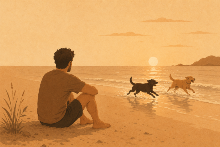 Os cachorros na praia já sabem